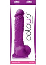 Colours Pleasures Silicone Dildo - Purple - 8in