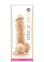 Colours Pleasures Silicone Thick Dildo - Vanilla/White - 5in