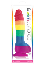 Colours Pride Edition Silicone Dildo - Multicolor/Rainbow - 6in