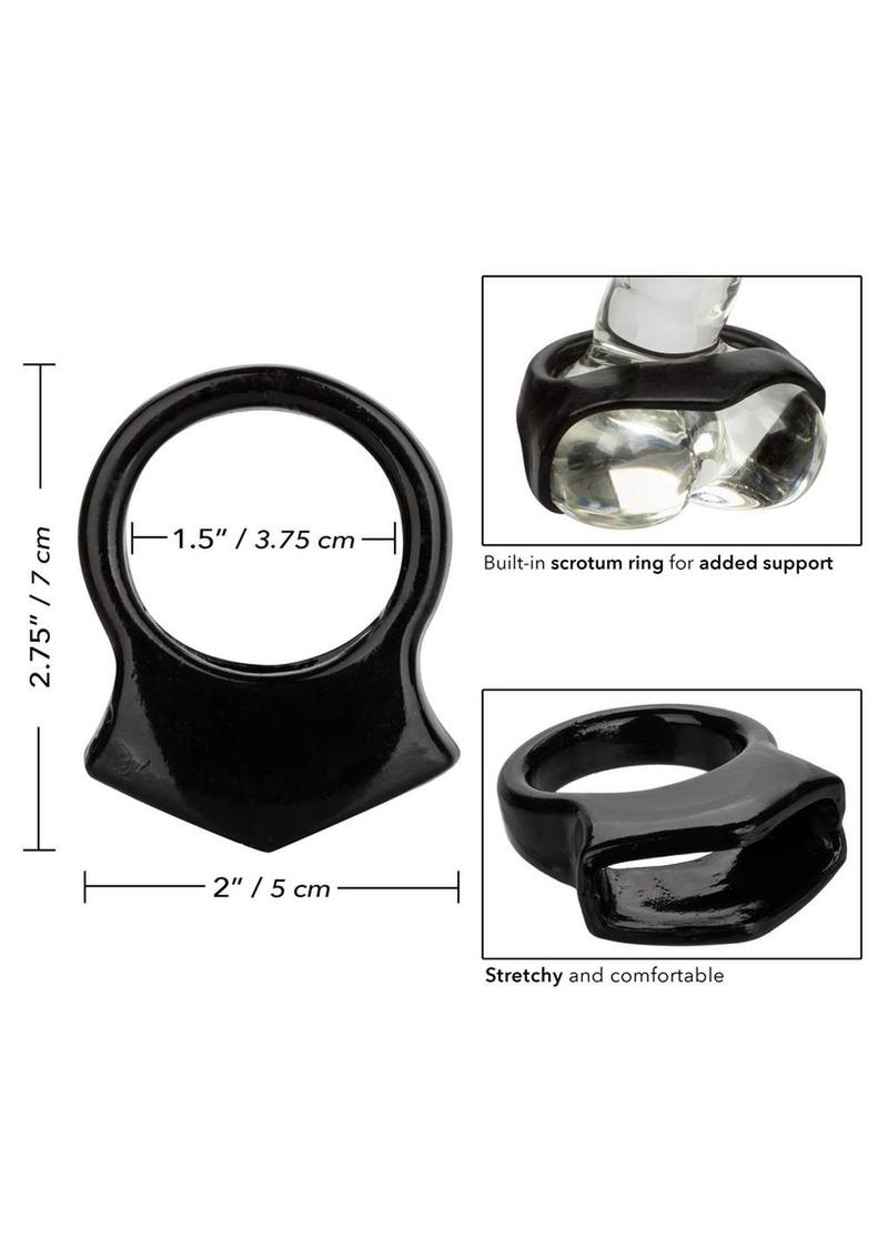 Colt Snug Grip Dual Support Cock Ring Scrotum Support - Black