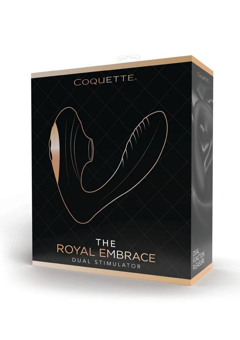 Coquette Royal Embrace Rechargeable Silicone Dual Vibrator with Clitoral Stimulator