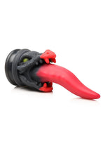 Creature Cock Dragon Roar Silicone Dildo - Black/Red