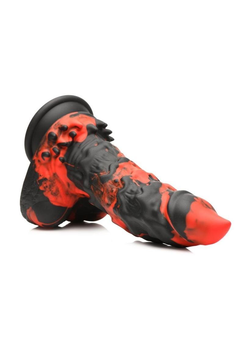 Creatiave Cocks Fire Demon Monster Silicone Dildo - Black/Red