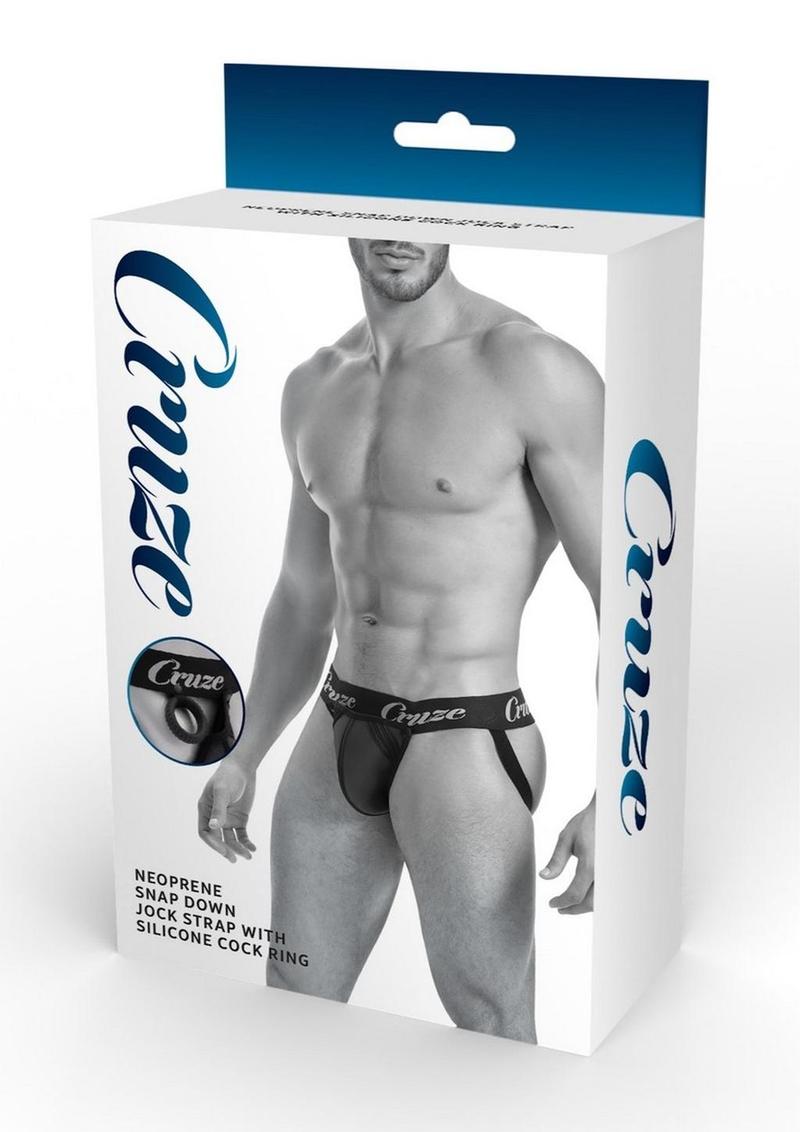 Cruze High Bar Jockstrap with Cock Ring - Black - Medium/Small