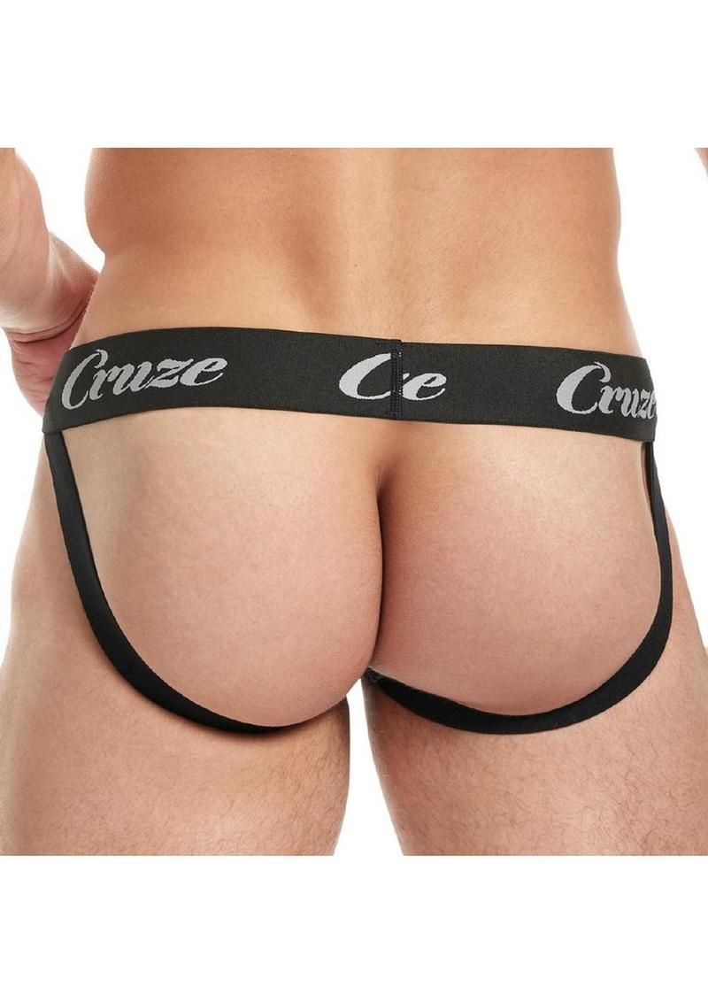 Cruze High Bar Jockstrap with Cock Ring - Black - Medium/Small