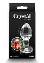 Crystal Desires Rainbow Gem Glass Anal Plugs - Multicolor - Medium