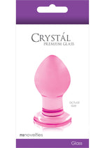 Crystal Premium Glass Butt Plug - Pink - Small