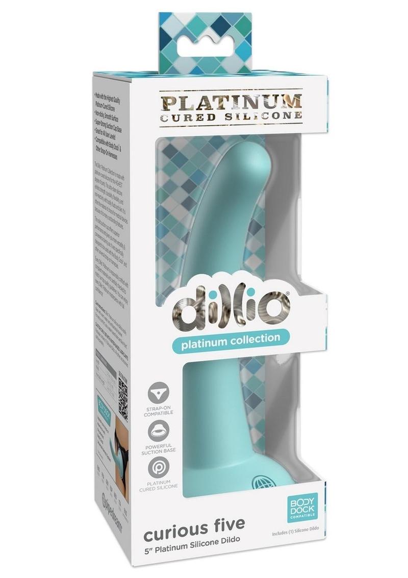 Dillio Platinum Curious Five Silicone Dildo - Teal - 5in