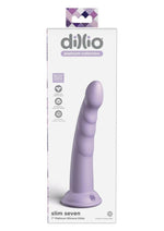 Dillio Platinum Slim Seven Silicone Dildo - Lavender/Purple - 7in