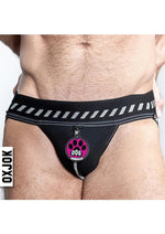 Dog Pack Pup Taggers 6-Tag Dog Jock - Black/Silver - Medium