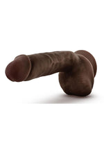 Dr. Skin Glide Self Lubricating Dildo with Balls - Chocolate - 8.5in