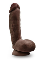 Dr. Skin Glide Self Lubricating Dildo with Balls - Chocolate - 8.5in