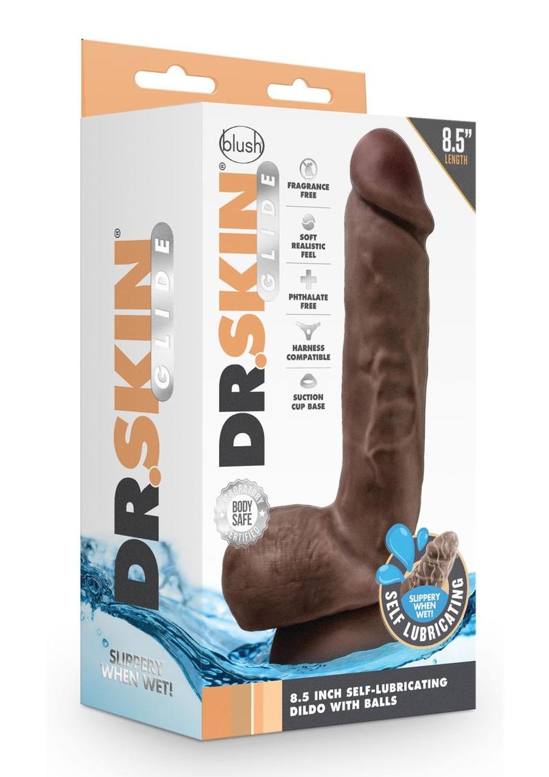 Dr. Skin Glide Self Lubricating Dildo with Balls