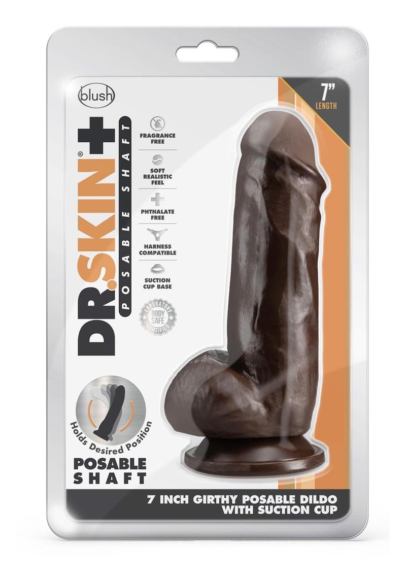 Dr. Skin Plus Girthy Posable Dildo with Balls and Suction Cup