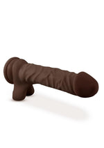 Dr. Skin Plus Posable Dildo with Balls - Chocolate - 9in