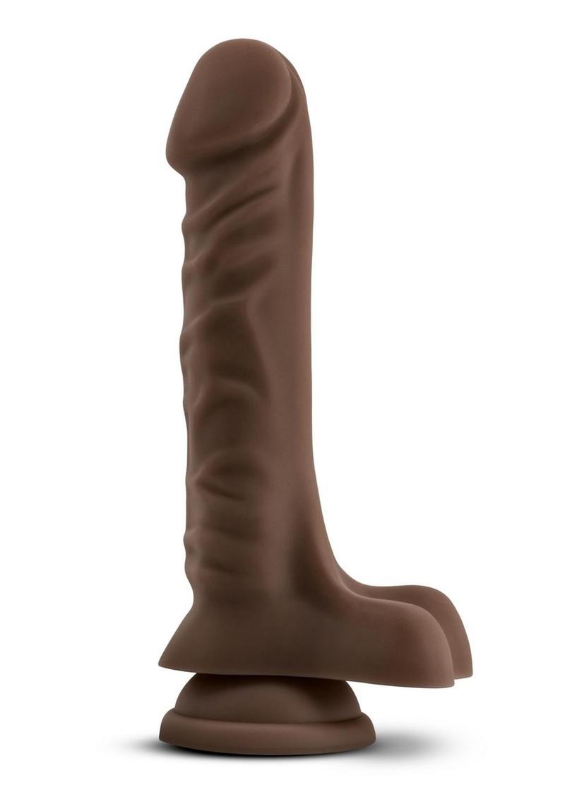 Dr. Skin Plus Posable Dildo with Balls - Chocolate - 9in