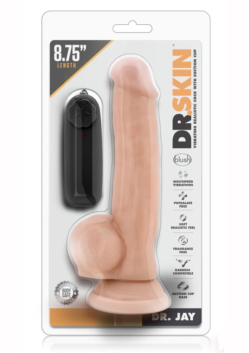 Dr. Skin Dr. Jay Vibrating Dildo with Balls and Remote Control