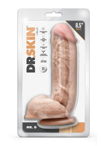 Dr. Skin Mr. D Dildo with Balls and Suction Cup - Vanilla - 8.5in