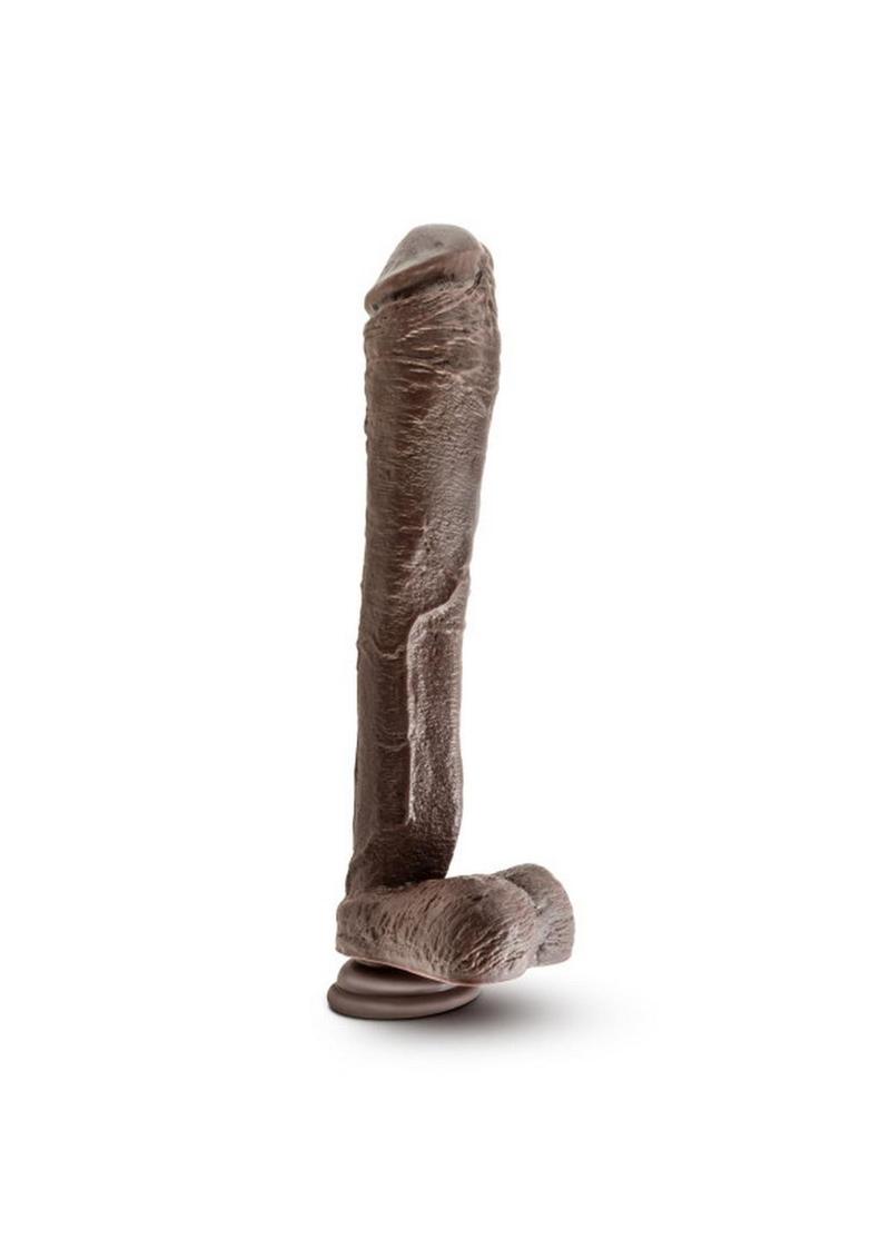 Dr. Skin Mr. Ed Dildo with Balls and Suction Cup - Chocolate - 13in