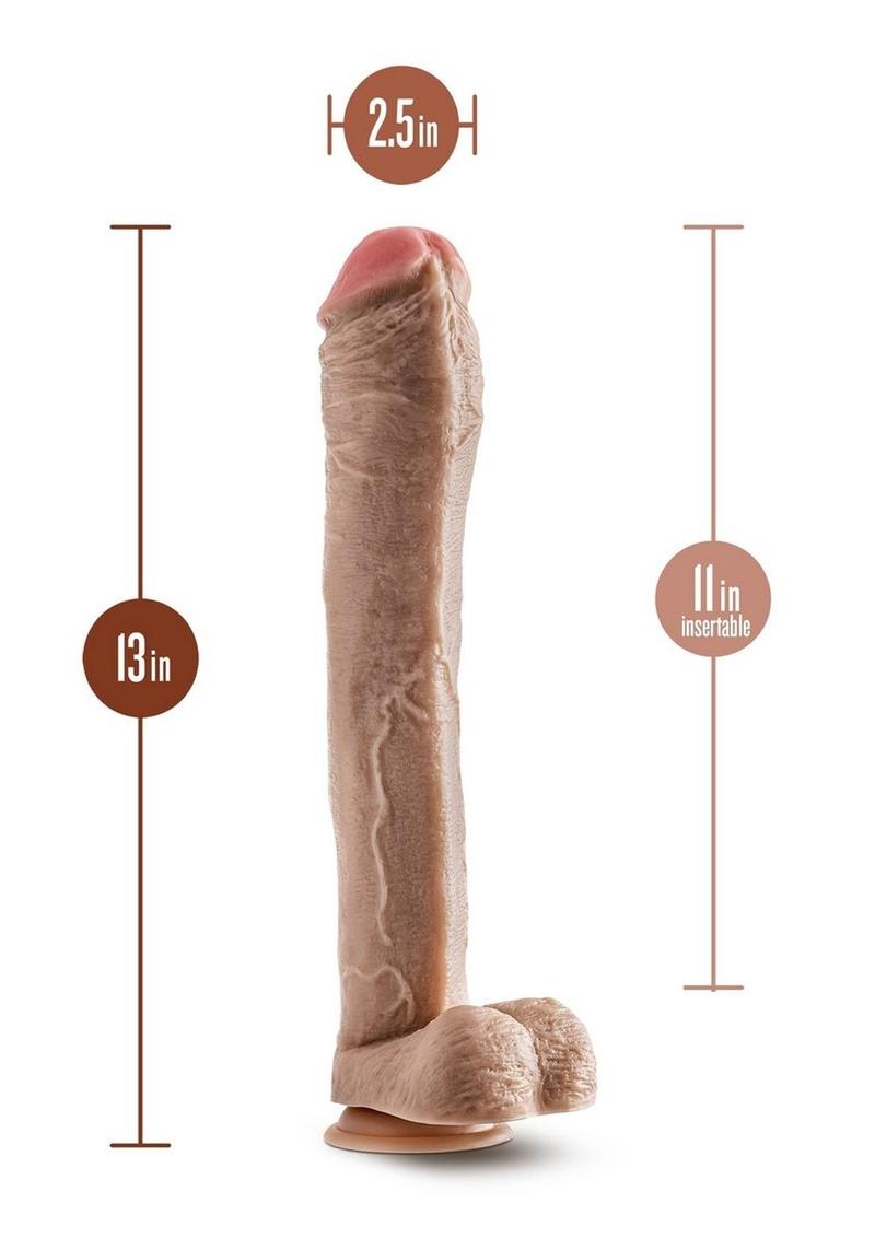 Dr. Skin Mr. Ed Dildo with Balls and Suction Cup - Vanilla - 13in