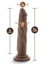 Dr. Skin Realistic Cock Basic 7.5 Dildo - Chocolate - 7.5in