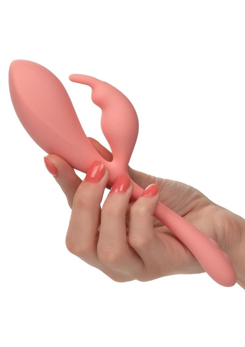 Elle Liquid Silicone Bunny Rechargeable Vibrator - Orange