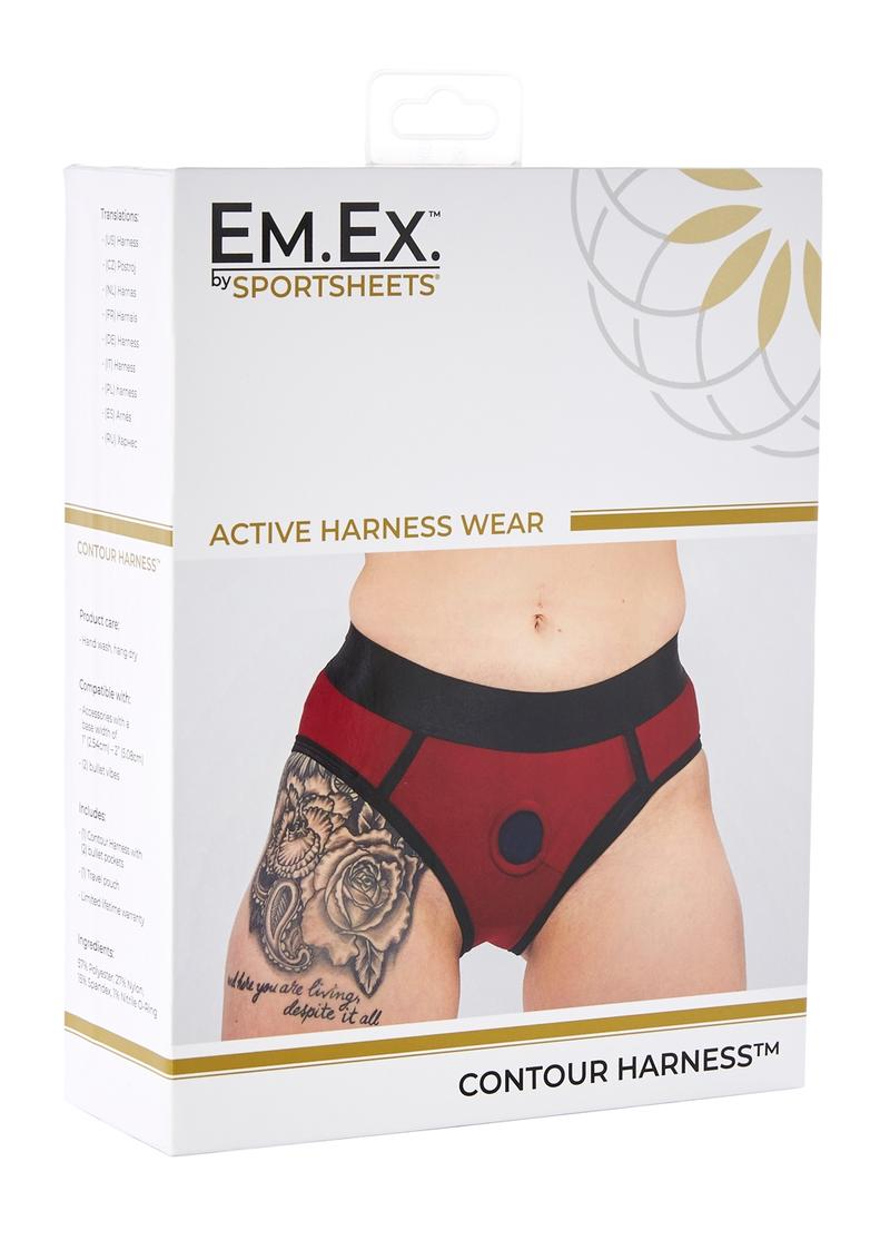 Em.Ex.. Active Harness Wear Contour Harness Briefs - Red - XLarge