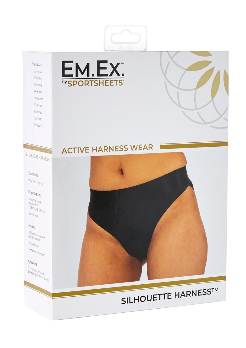 Em.Ex.. Active Harness Wear Silhouette Harness Bikini Cut - Black - XLarge