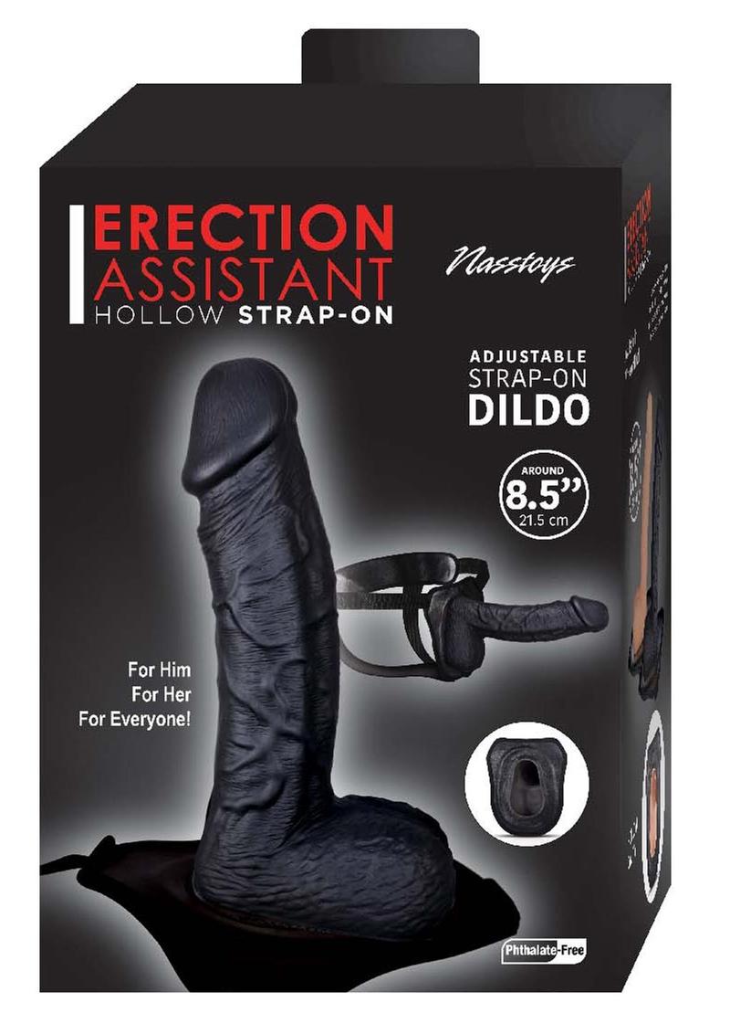 Erection Assistant Hollow Strap-On - Black - 8.5in