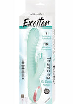 Exciter Thumping G-Spot Rechargeable Rabbit Vibrator - Aqua/White