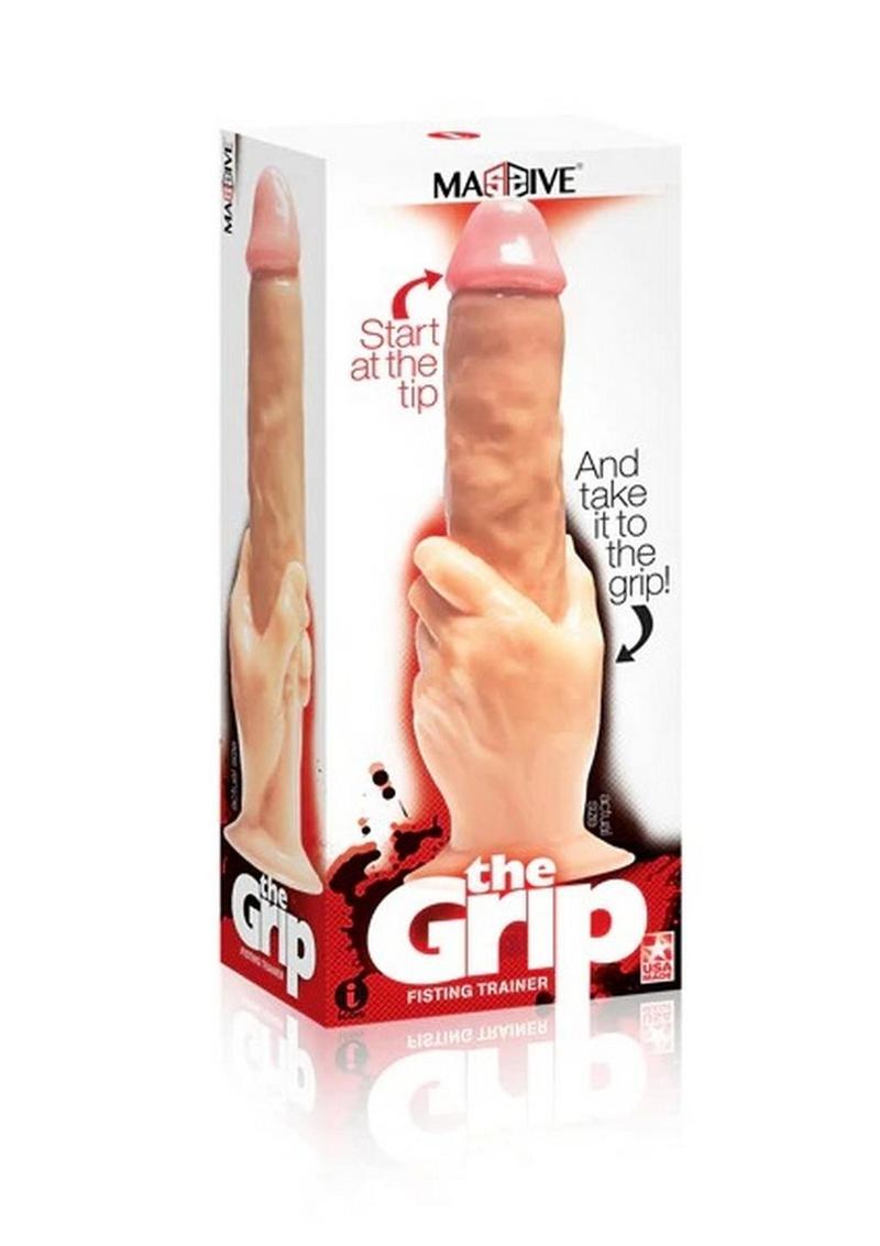 Falcon The Grip Fisting Trainer Realistic Cock In Hand Dildo - Vanilla - 14in