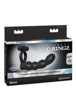 Fantasy C-Ringz Posable Partner Double Penetrator Cock Ring with Bullet