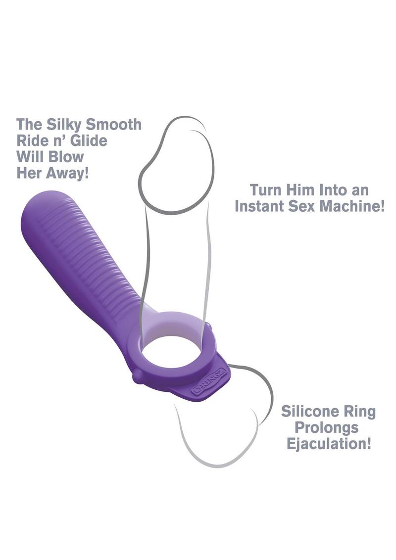 Fantasy C-Ringz Silicone Ride N' Glide Couples Cock Ring - Purple