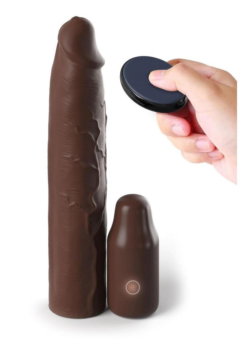 Fantasy X-Tensions Elite Silicone Vibrating 9in Sleeve with 3in Plug and Remote