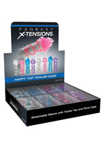 Fantasy X-Tensions Happy Top Stretchable Sleeve with Tickler Top and Penis Cage (8 Per Display) - Assorted