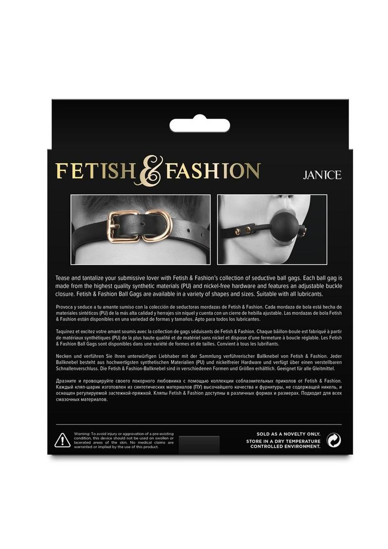 Fetish and Fashion Janice Ball Gag - Black