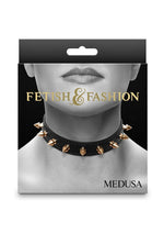 Fetish and Fashion Medusa Collar - Black/Gold