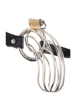 Fetish Fantasy Extreme The Prisoner Steel Cock Cage Chastity Belt with Lock