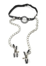 Fetish Fantasy O-Ring Gag with Nipple Clamps