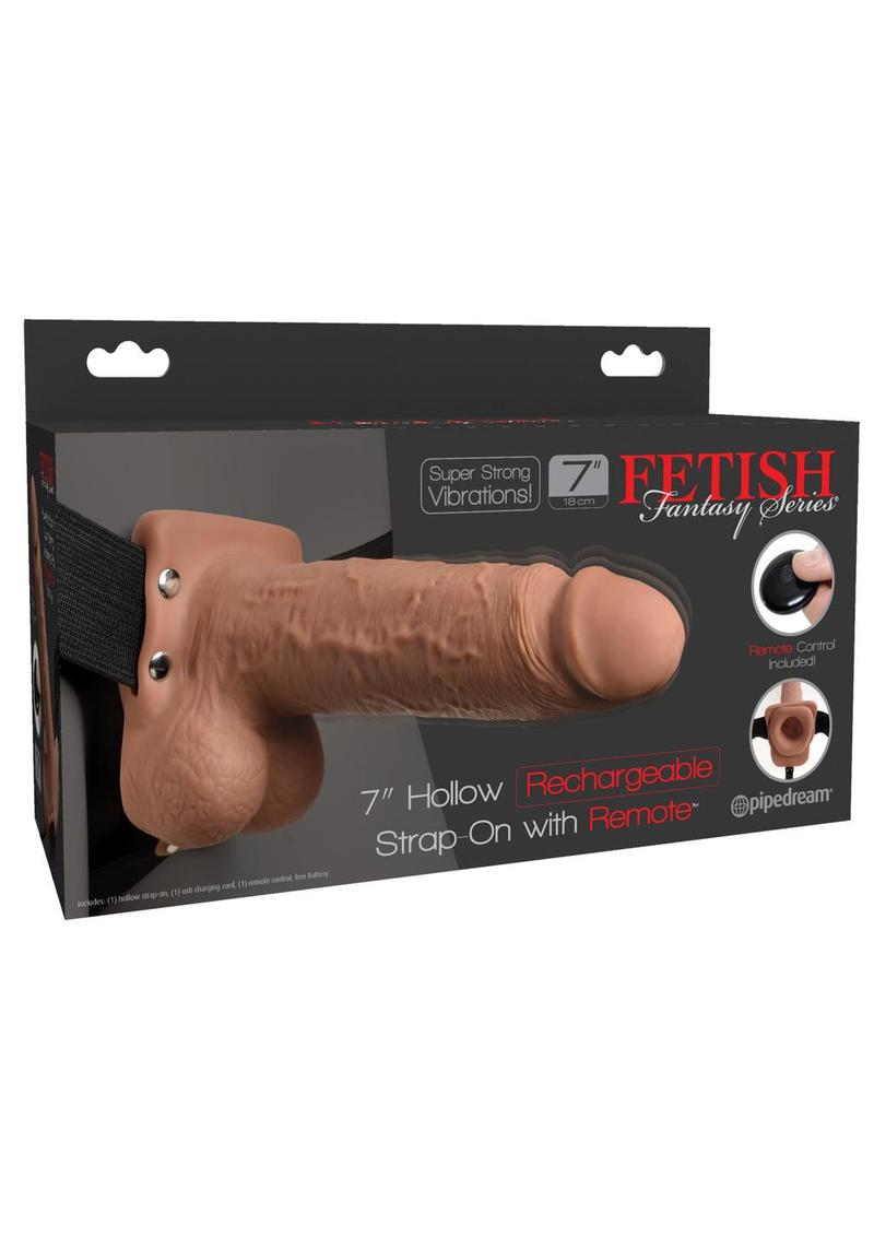 Fetish Fantasy Series Hollow Rechargeable Strap-On Dildo with Balls and Harness with Wireless Remote Control