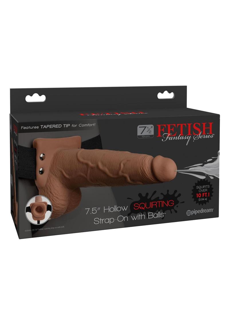 Fetish Fantasy Series Hollow Squirting Strap-On Dildo with Balls and Harness