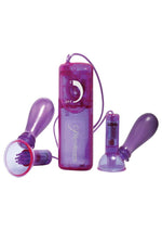 Fetish Fantasy Series Vibrating Nipple Pumps with Remote Control - Purple