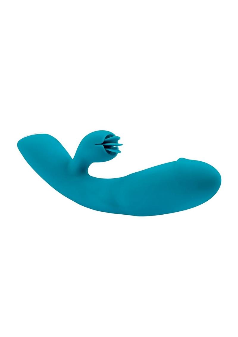 Fierce Flicker Rechargeable Silicone Dual Vibrator - Blue