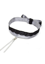 Fifty Shades Of Grey Play Nice Satin and Lace Collar Andamp; Nipple Clamps - Black/Silver