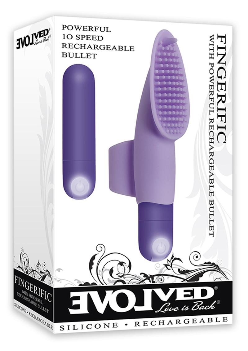 Fingerific Rechargeable Silicone Finger Bullet Vibrator with Clitoral Stimulator