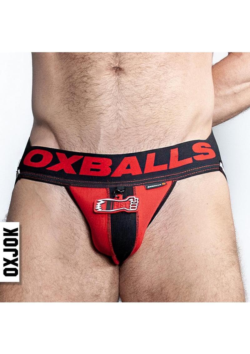 Fister 3d Rubber Fist Jock - Black/Red - XLarge