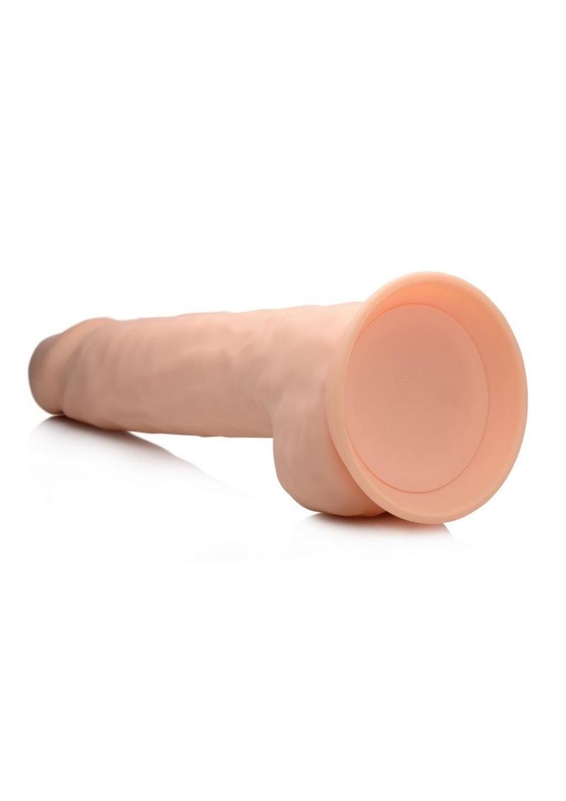 Fleshstixxx Dual Density Silicone Bendable Dong with Balls - Vanilla - 10in