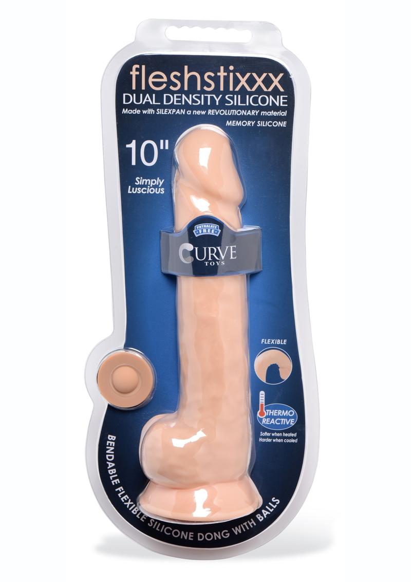 Fleshstixxx Dual Density Silicone Bendable Dong with Balls