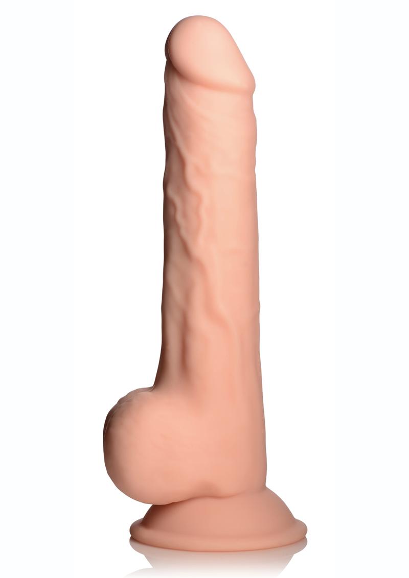 Fleshstixxx Silicone Bendable Dong with Balls - Vanilla - 9in