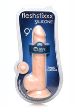 Fleshstixxx Silicone Bendable Dong with Balls - Vanilla - 9in